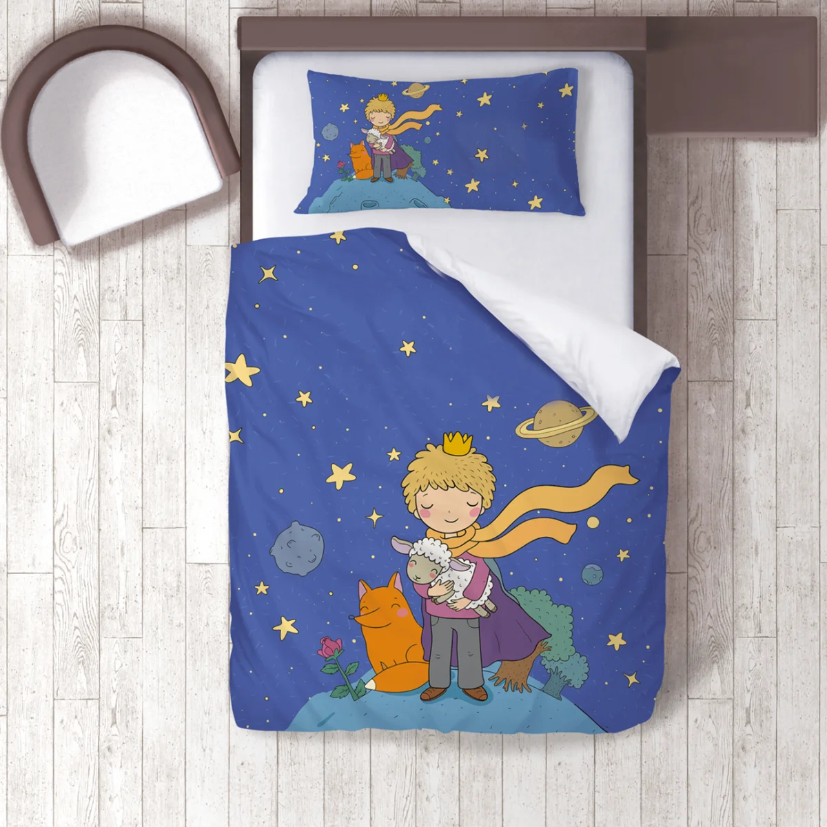 Küçük Prens, Uzay Nevresim Takımı | Mavi yıldız, gezegen Desenli