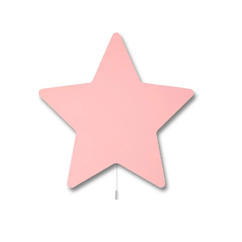 Yıldız Ahşap Avize | Pembe Baskılı