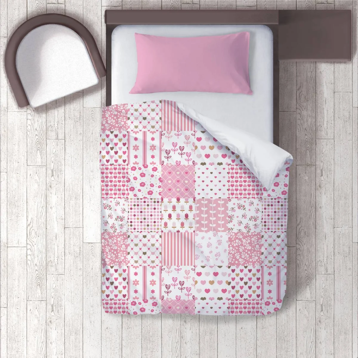 Korsan Zürafa Nevresim Takımı | Bej korsan kıyafetli zürafa, korsan bayrağı Desenli