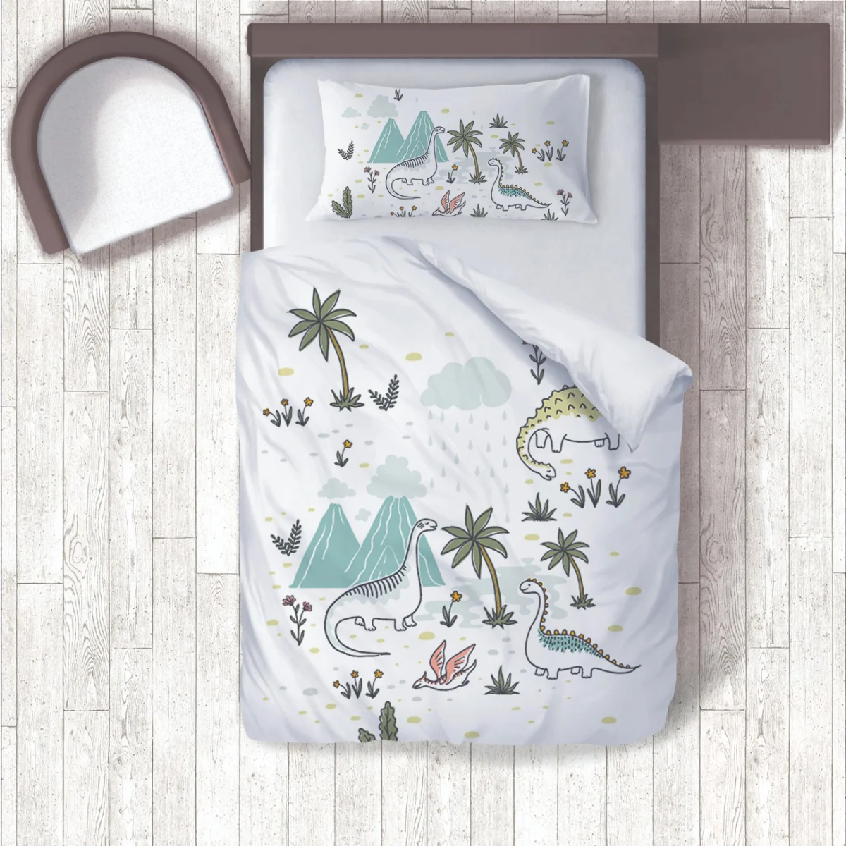 Prenses Kaz Nevresim Takımı | Pembe balonlar, çiçekler Desenli