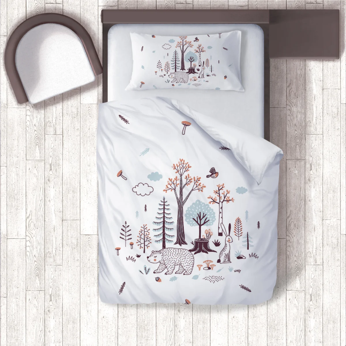 Gökkuşağı Nevresim Takımı | Pembe gökkuşağı, kalpler Desenli