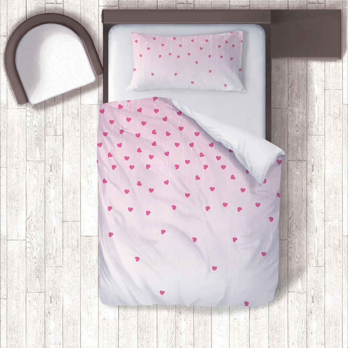 Kalpler Nevresim Takımı | Pembe Geçişli zemin, hafif yıpranmış doku Desenli