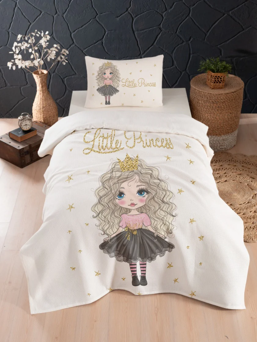 Prenses Pike Örtü | Beyaz yıldız Desenli