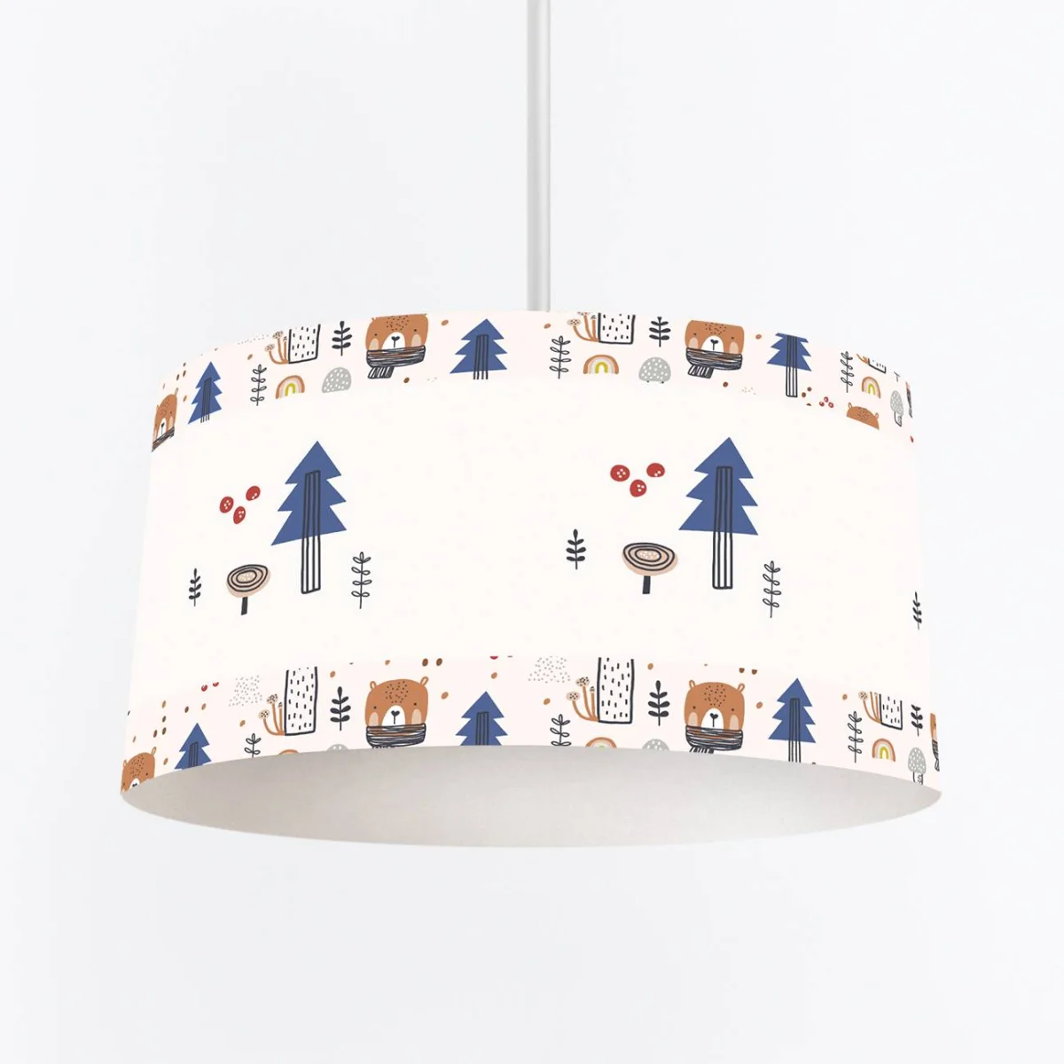 Orman Hayvanları Sarkıt Avize | Beyaz ayıcıklar, ağaçlar Desenli