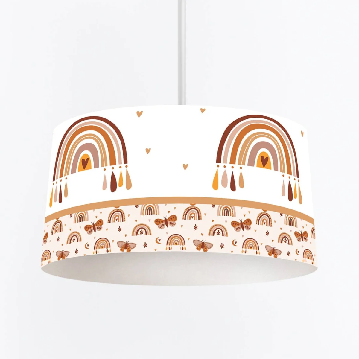 Gökkuşağı Sarkıt Avize | Beyaz Ay, kalpler Desenli