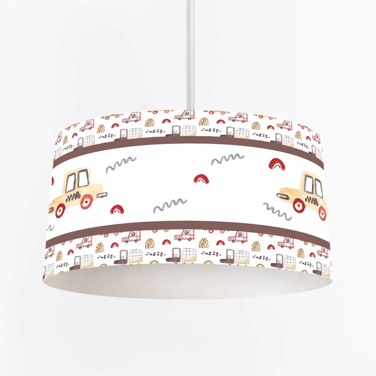 Araçlar Sarkıt Avize | Beyaz arabalar, kamyonlar Desenli