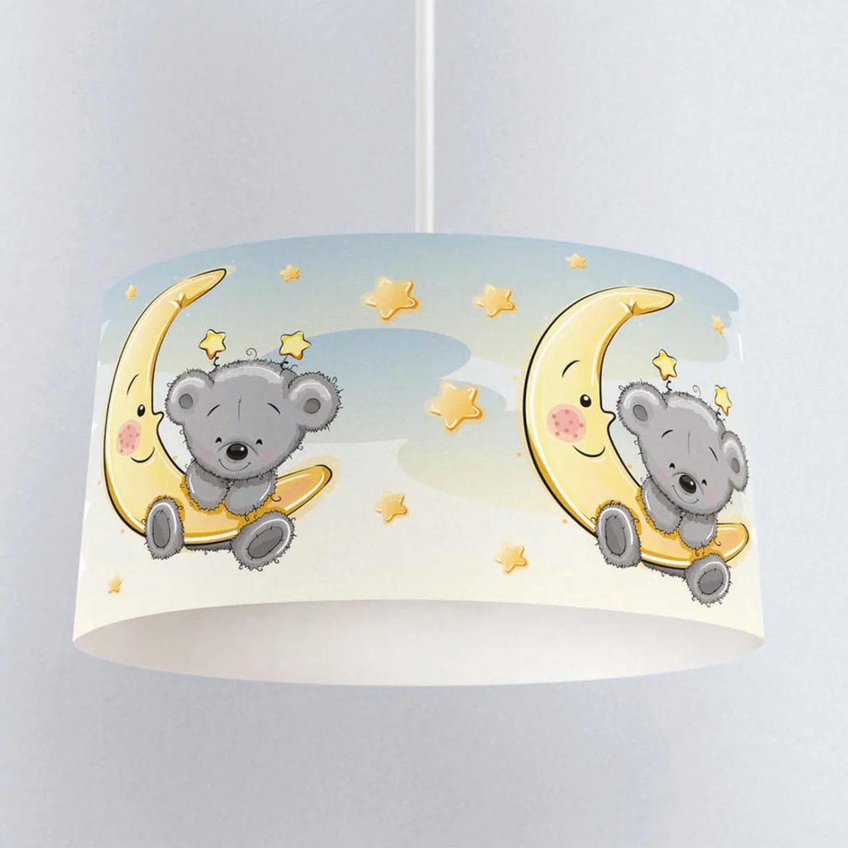 Ayda Ayıcık Sarkıt Avize | Beyaz yıldız, bulut Desenli