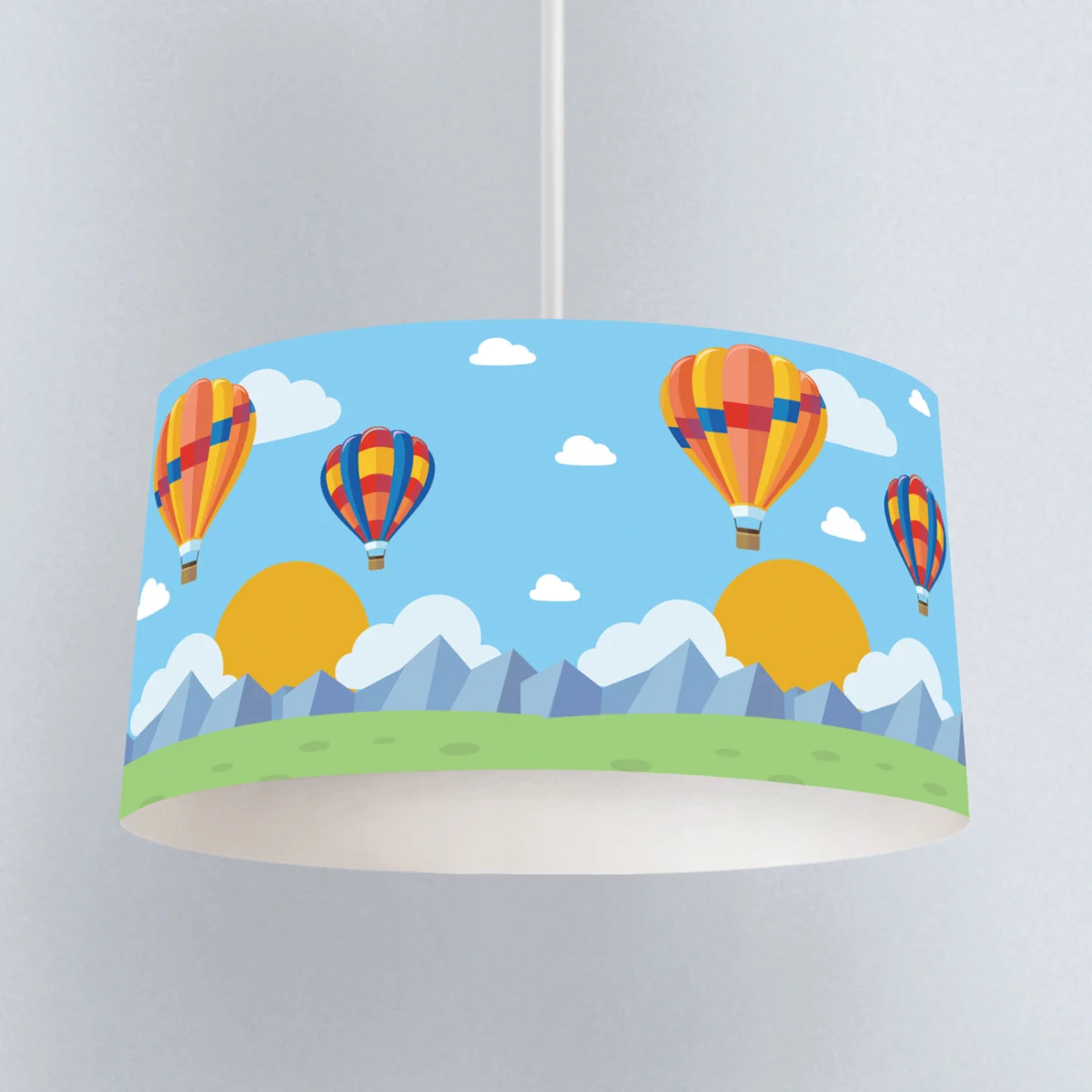 Balonlar Sarkıt Avize | Mavi bulut, dağ Desenli