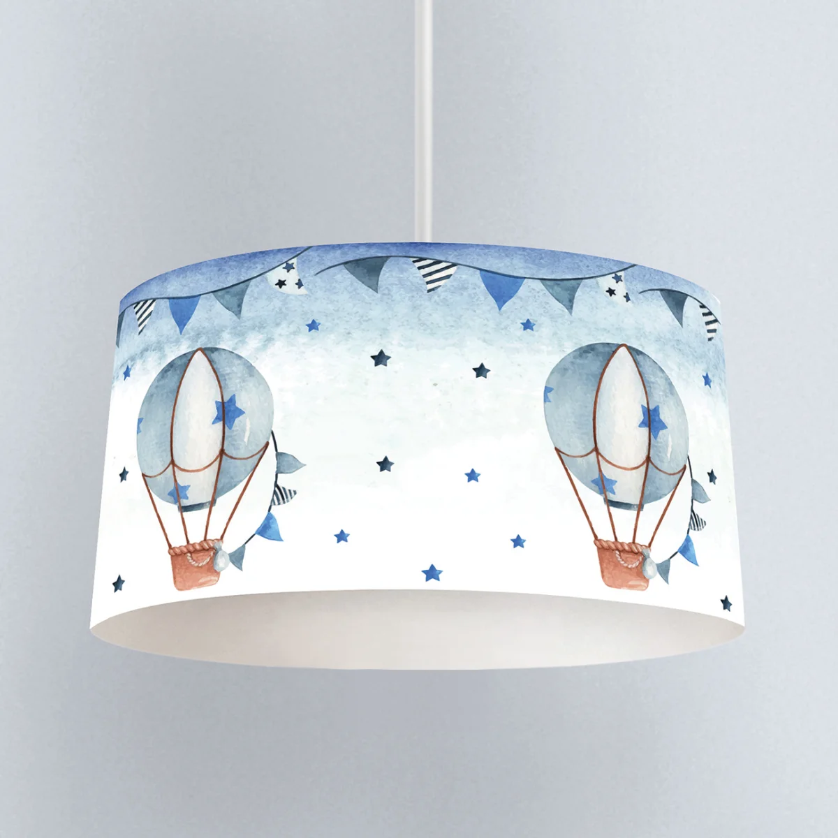 Sıcak hava balonu Sarkıt Avize | Beyaz yıldız, bulut Desenli