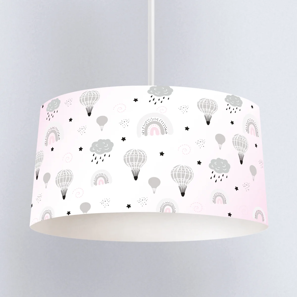 Uçan balina Sarkıt Avize | Beyaz Sıcak hava balonu, gökkuşağı Desenli