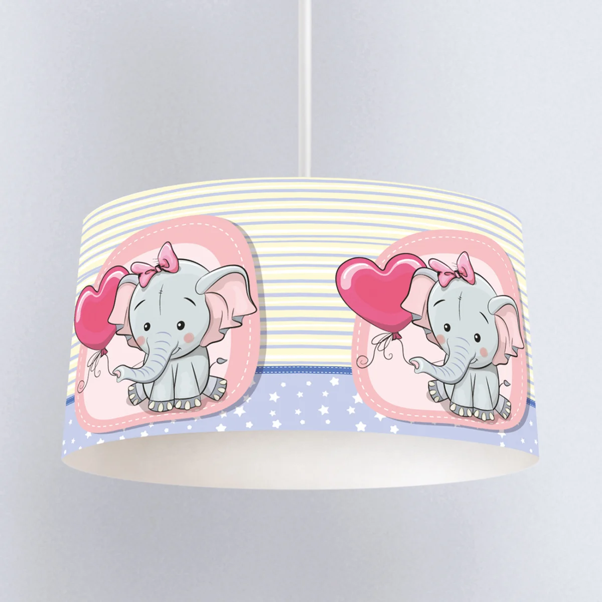 Fil Sarkıt Avize | Mavi yıldız, şerit Desenli