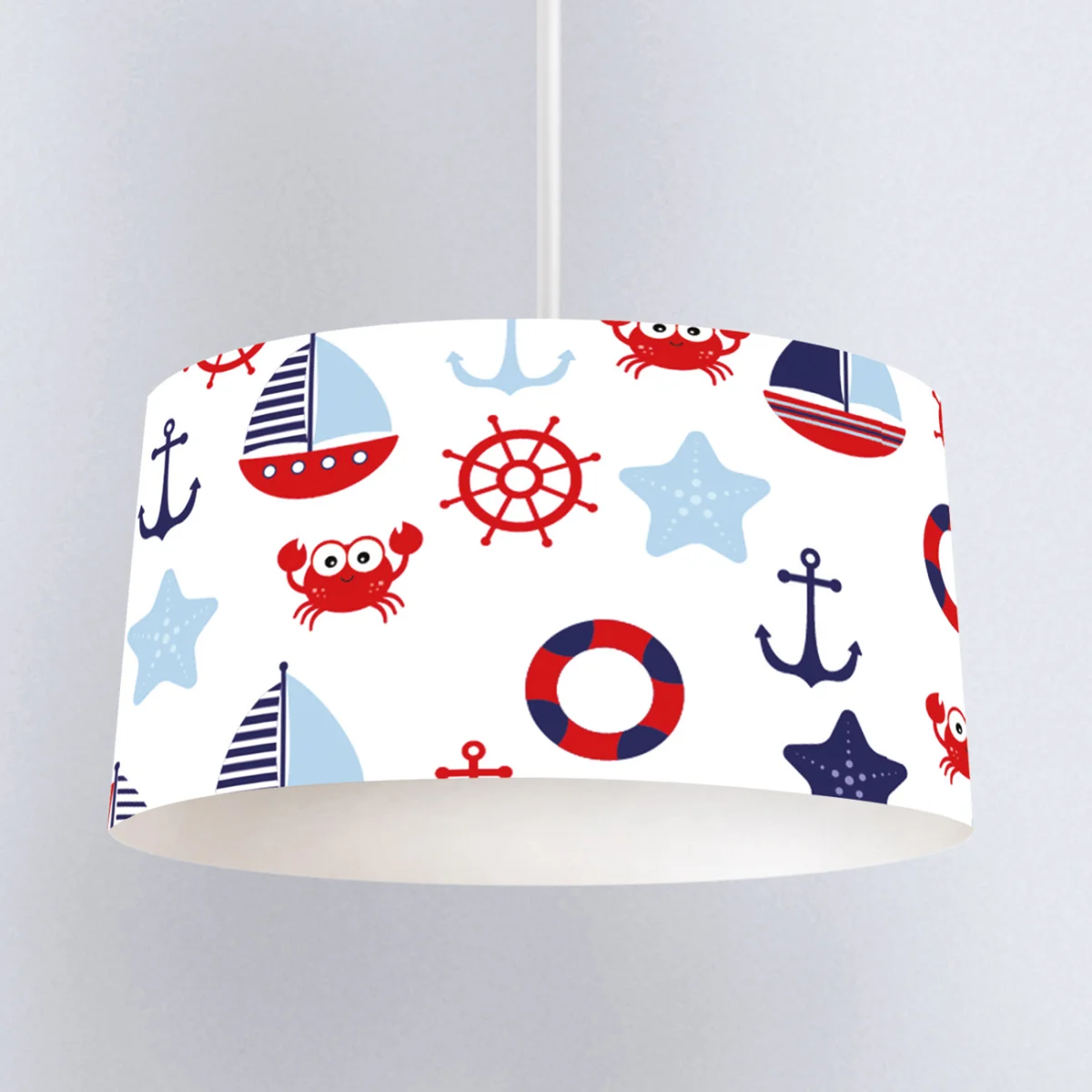 Denizcilik Sarkıt Avize | Beyaz bulut, yıldız Desenli