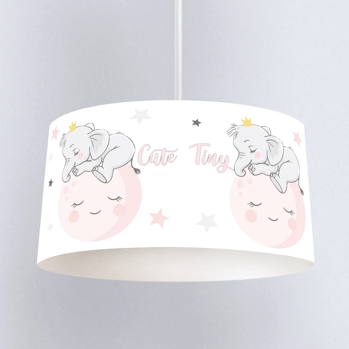 Uyuyan Fil, Ay Sarkıt Avize | Beyaz yıldızlar, ay Desenli