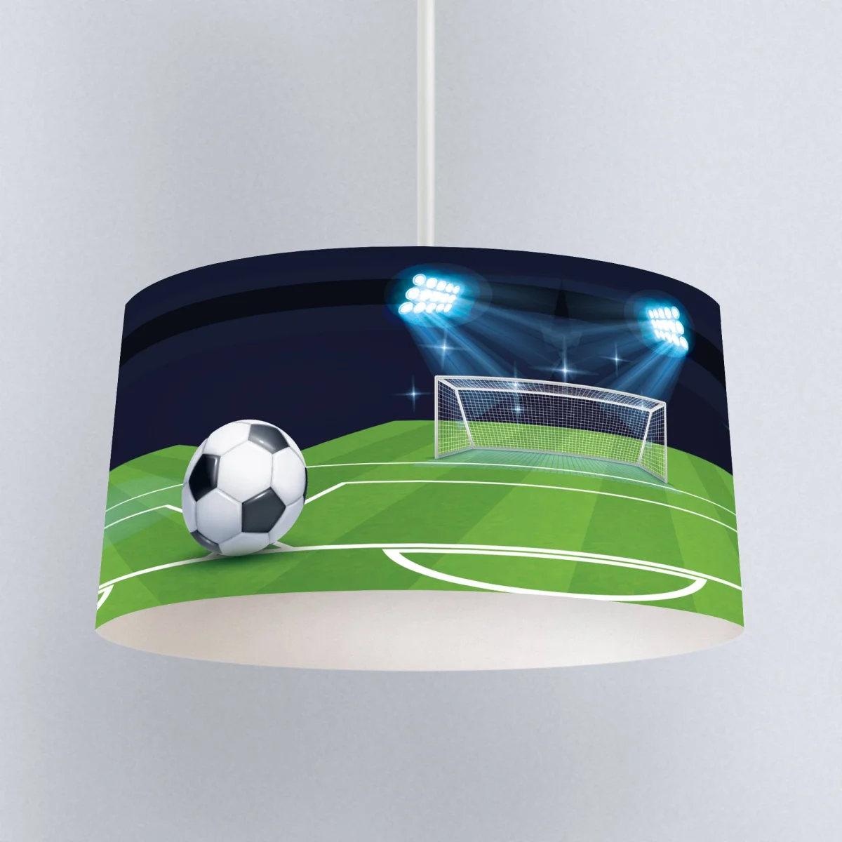 Futbol Sarkıt Avize | Mavi Stadyum ışıkları, futbol topu Desenli