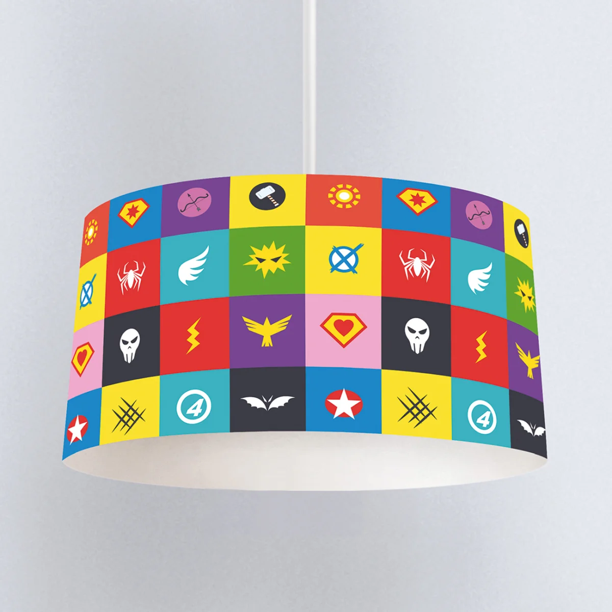 Süper Kahraman Sarkıt Avize | Mavi maske, yıldız Desenli