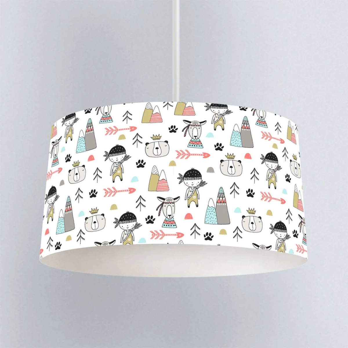 Kaşif ve Hayvanlar Sarkıt Avize | Beyaz yıldız, ay Desenli