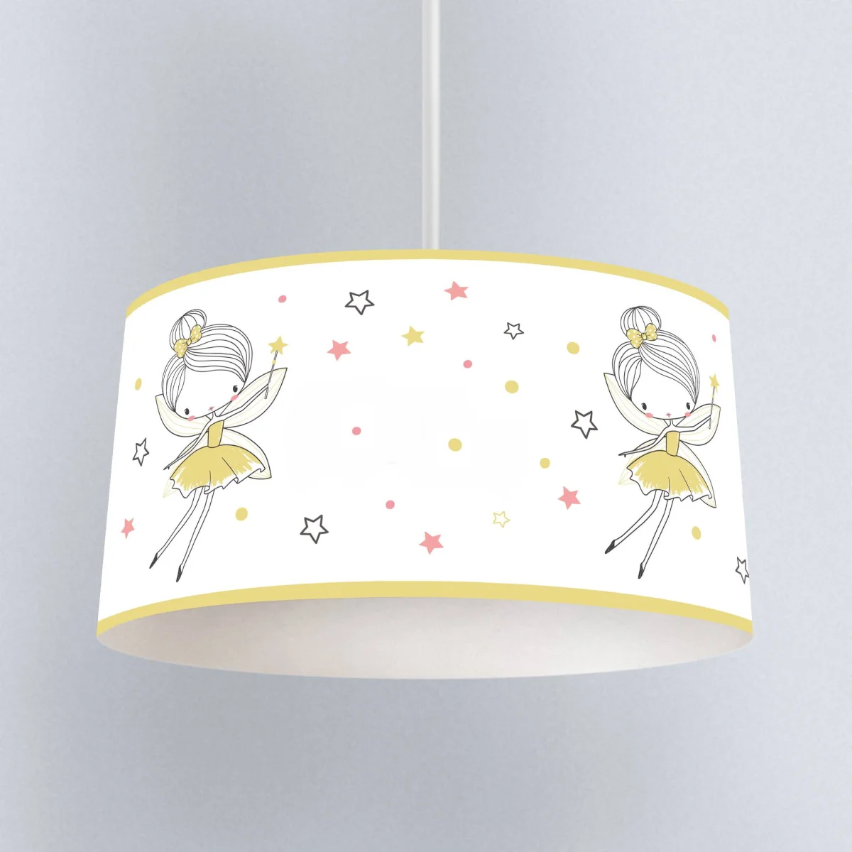 Peri Kız Sarkıt Avize | Beyaz yıldızlar, noktalar Desenli