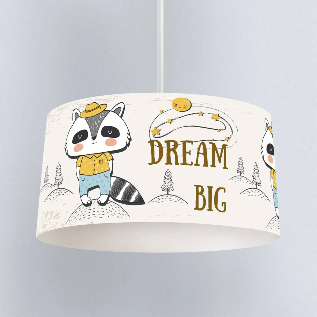 Orman Hayvanları Sarkıt Avize | Beyaz yıldız, güneş Desenli