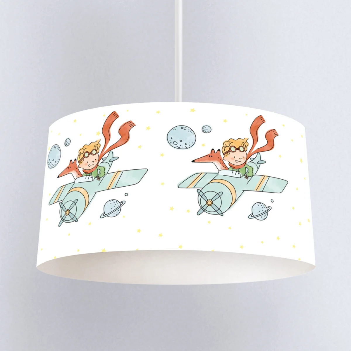 Küçük Prens, Uzay Sarkıt Avize | Beyaz yıldızlar, gezegenler Desenli