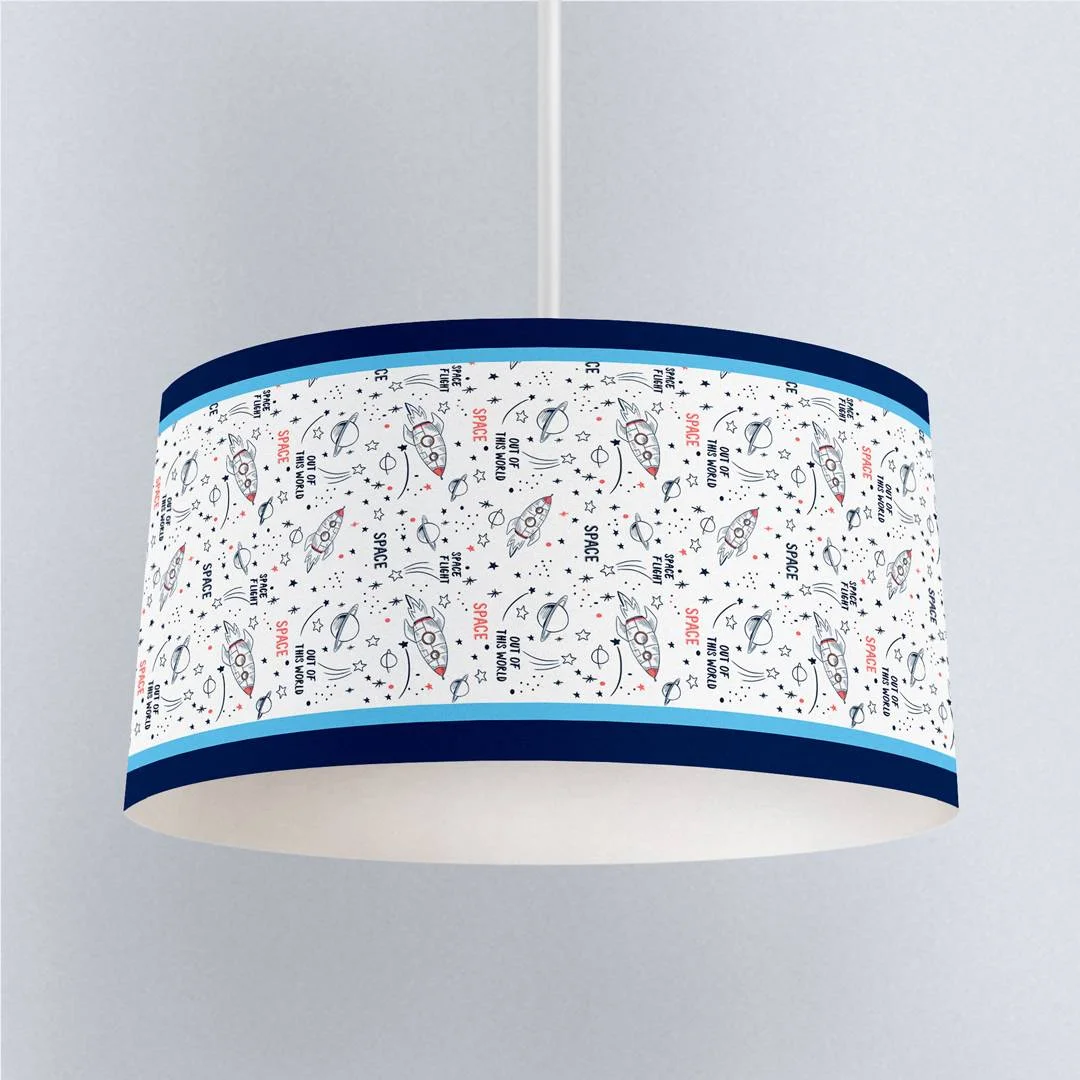 Uzay Sarkıt Avize | Beyaz yıldız, gezegen Desenli