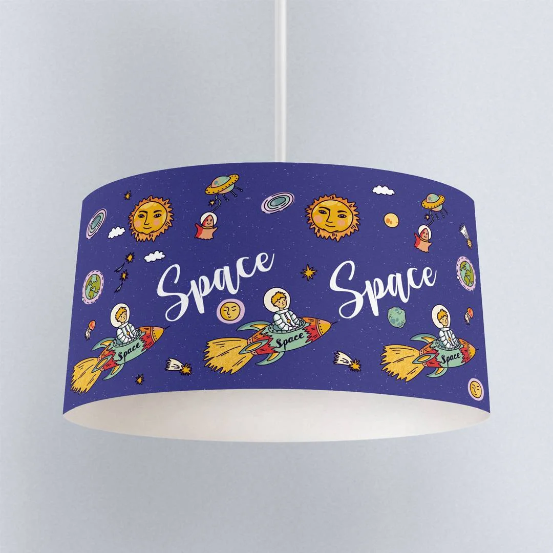 Uzay Sarkıt Avize | Mavi yıldız, gezegen Desenli