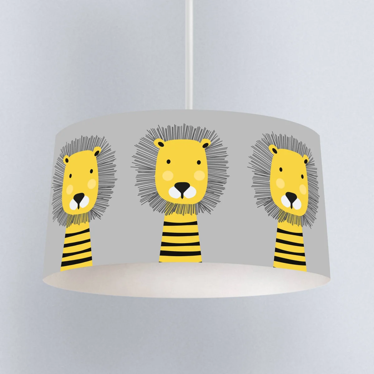 Aslan Sarkıt Avize | Gri siyah yele, çizgili vücut Desenli