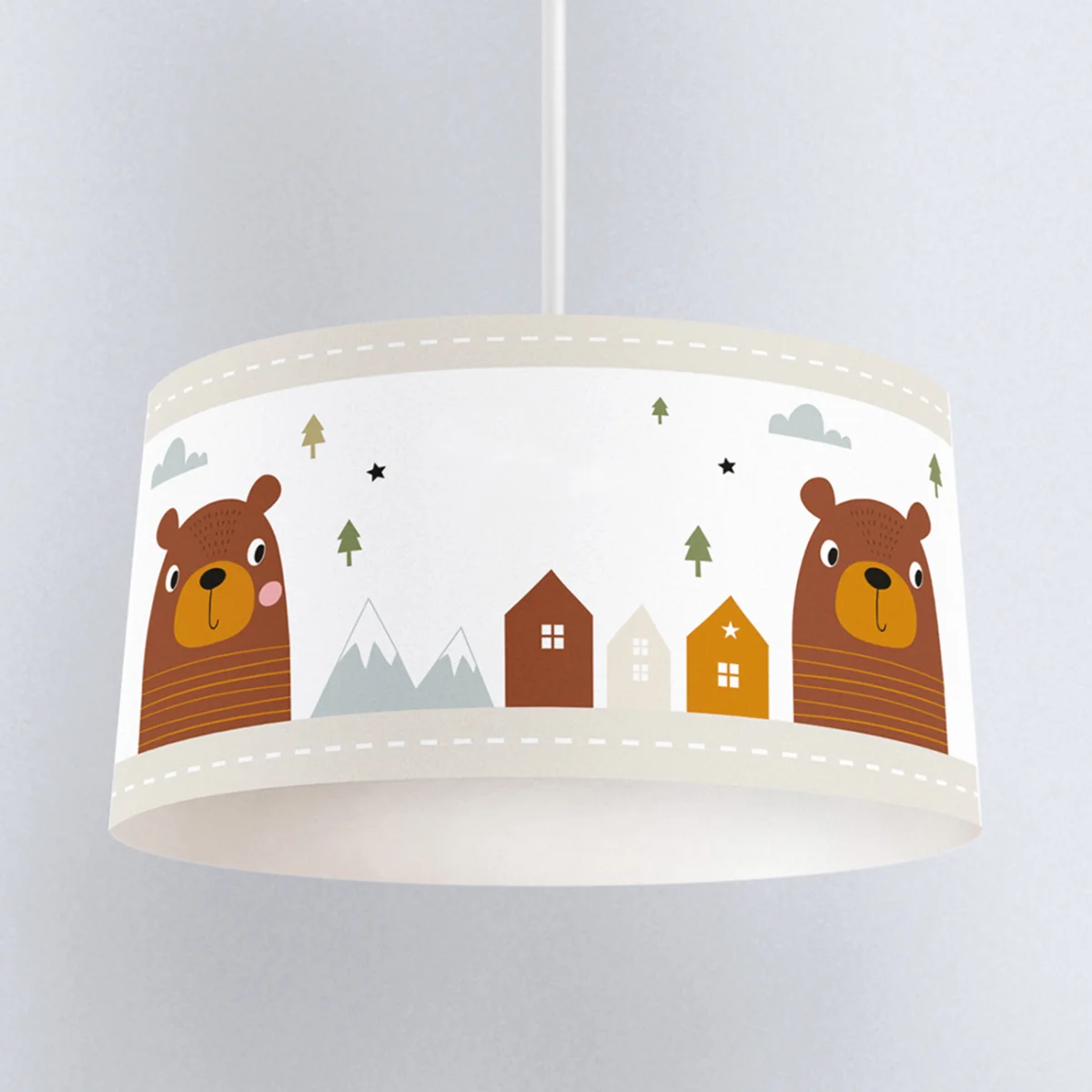 Orman Hayvanları Sarkıt Avize | Beyaz ayı, ev Desenli