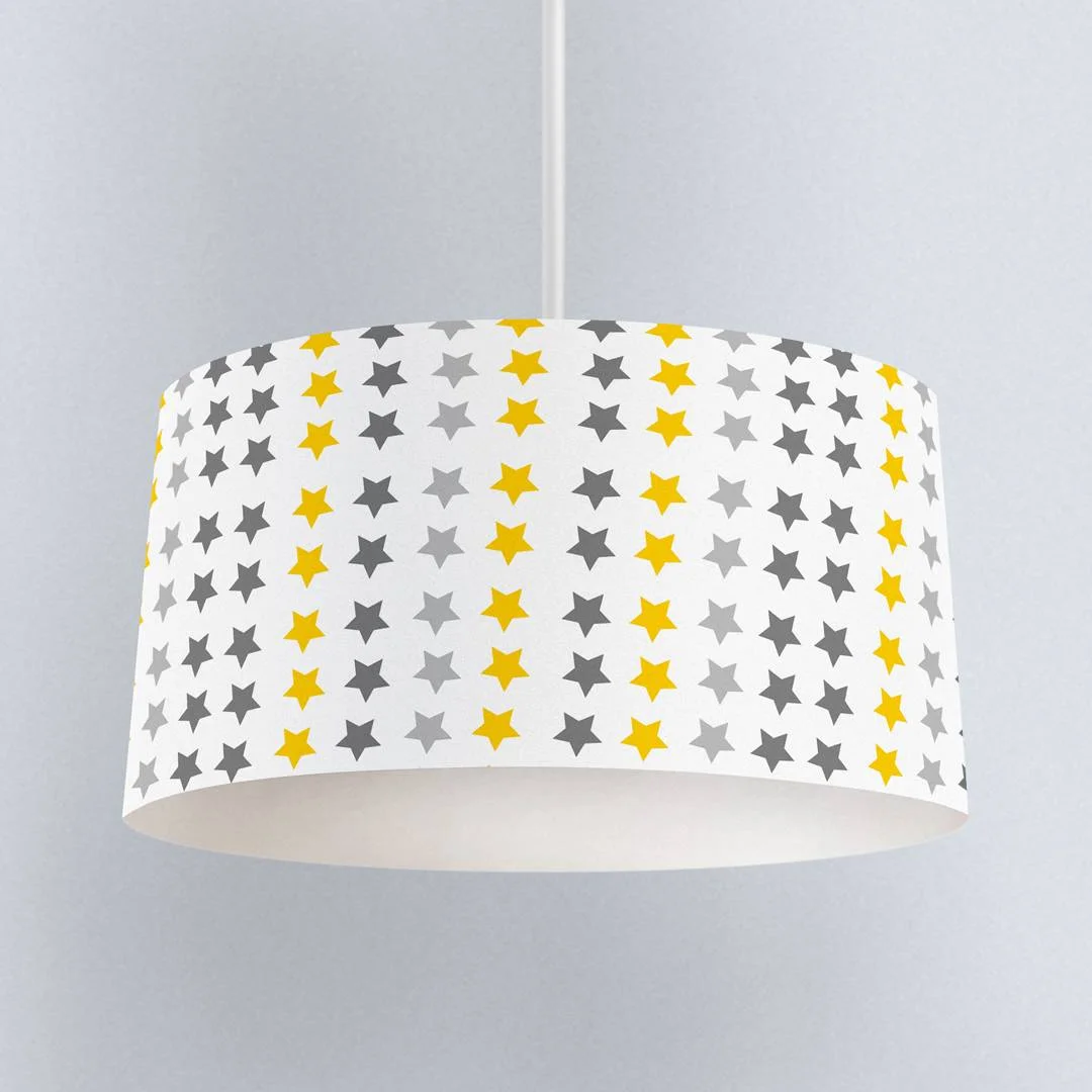 Yıldız Sarkıt Avize | Beyaz sarı ve gri yıldızlar Desenli