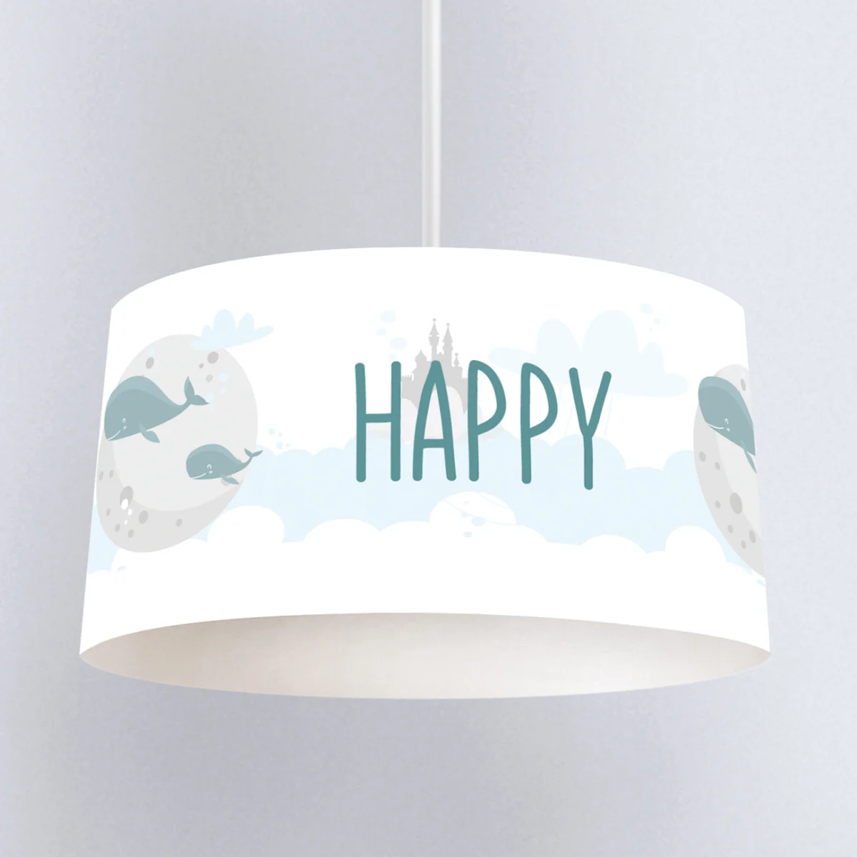 Balina Sarkıt Avize | Beyaz Bulut, ay Desenli