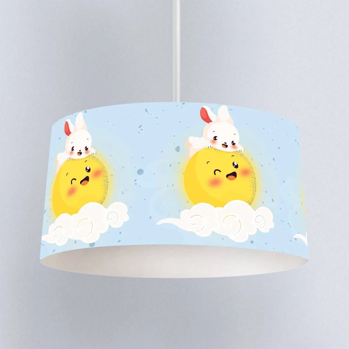 Ayda Tavşan Sarkıt Avize | Mavi yıldız, bulut Desenli