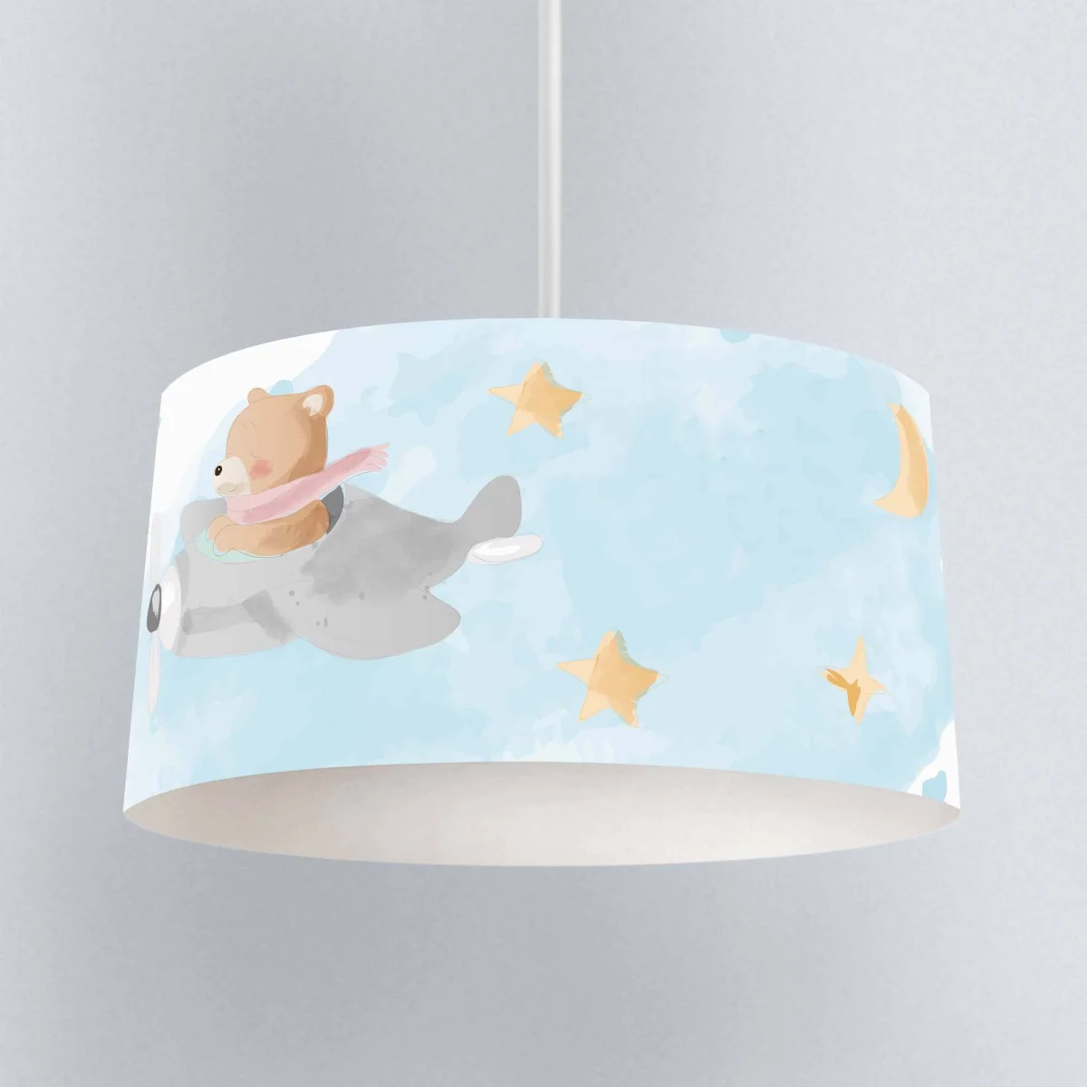 Ayı, uçak Sarkıt Avize | Mavi yıldız, ay Desenli