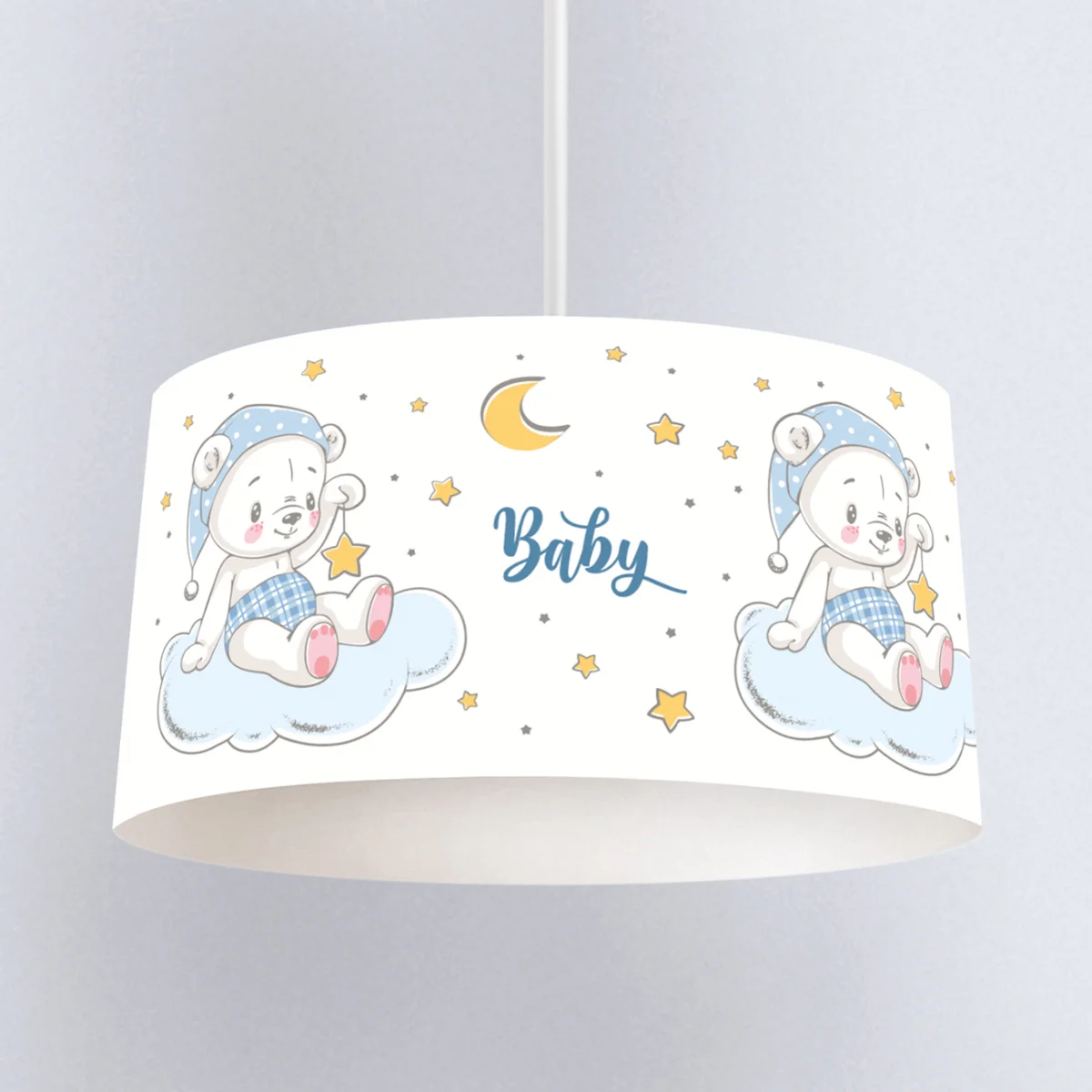 Ayı Sarkıt Avize | Beyaz yıldızlar, bulut Desenli