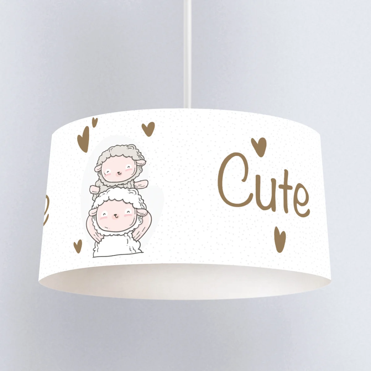 Koyunlar Sarkıt Avize | Beyaz puantiye, kalp Desenli