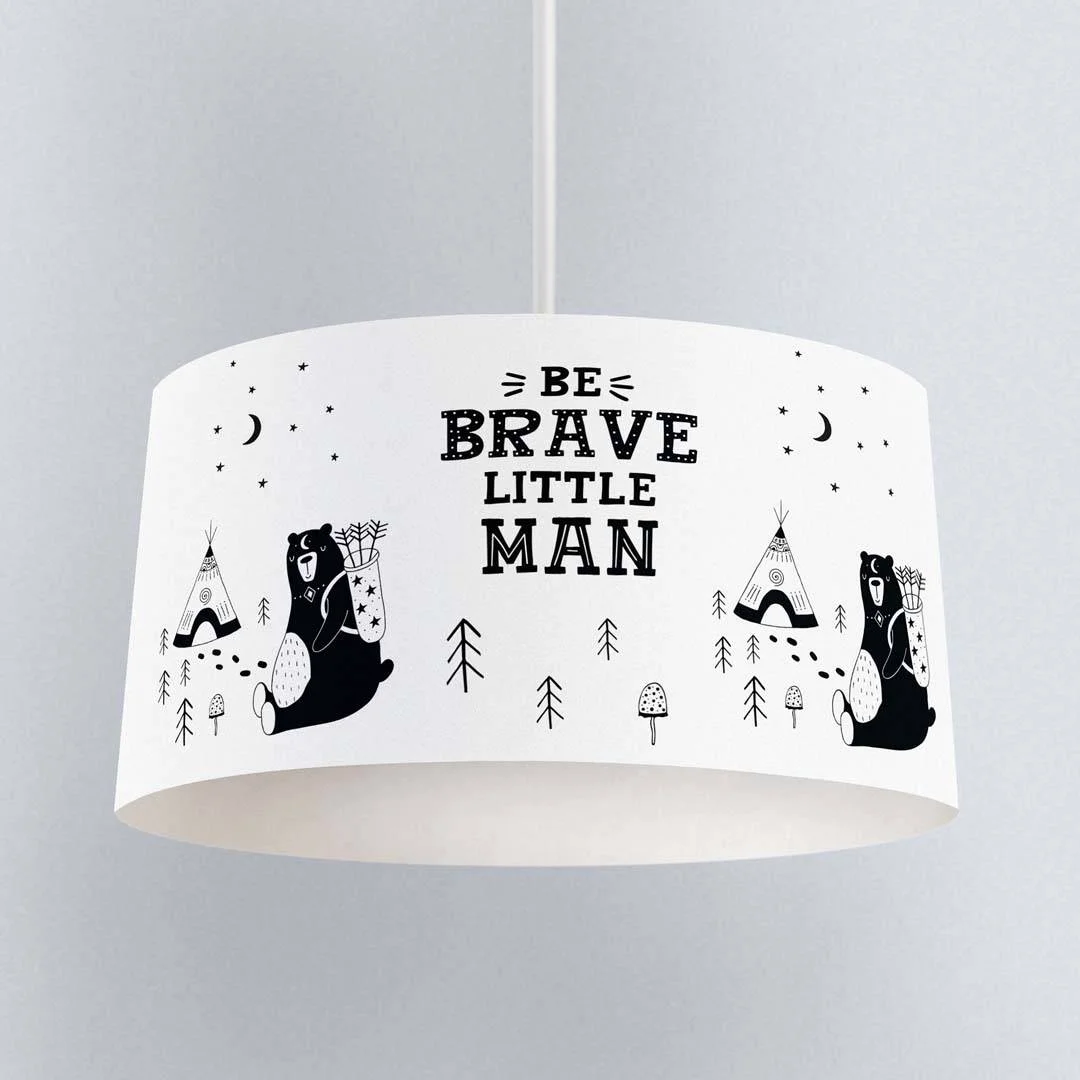 Ayı ve Orman Temalı Sarkıt Avize | Beyaz ayı, çadır Desenli