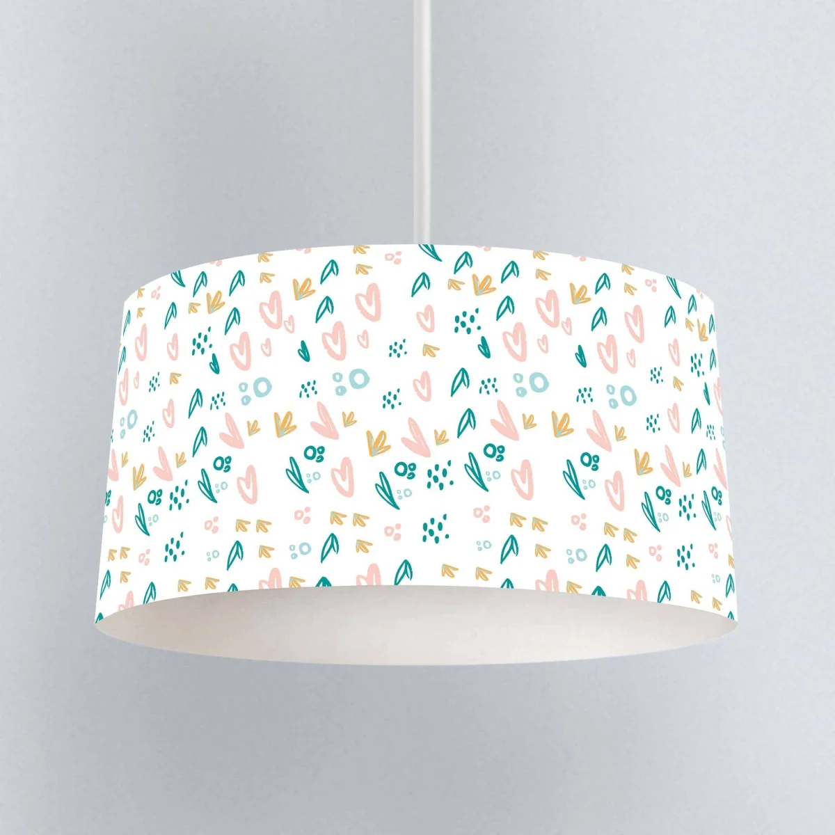 Koala Sarkıt Avize | Beyaz yaprak, kalp Desenli