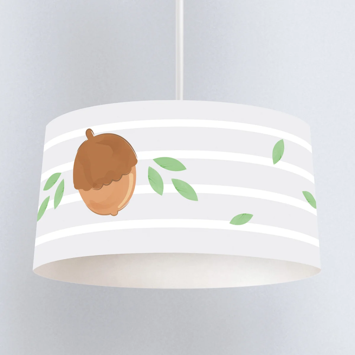 Orman Hayvanları Sarkıt Avize | Mavi yapraklar, çiçekler Desenli