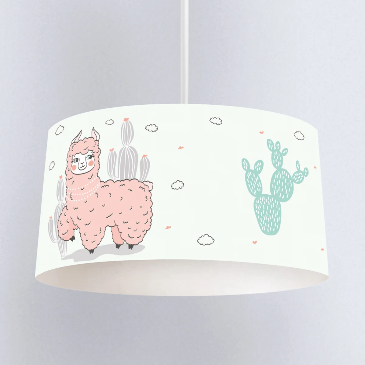 Lama Sarkıt Avize | Açık Mavi Gökkuşağı, bulutlar Desenli