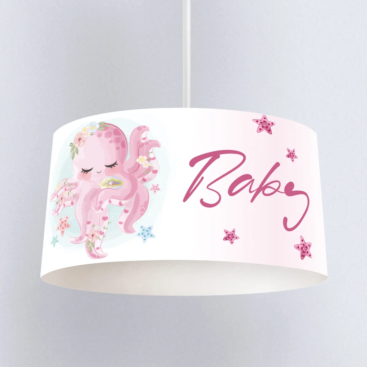 Ahtapot Sarkıt Avize | Beyaz yıldız, çiçek Desenli