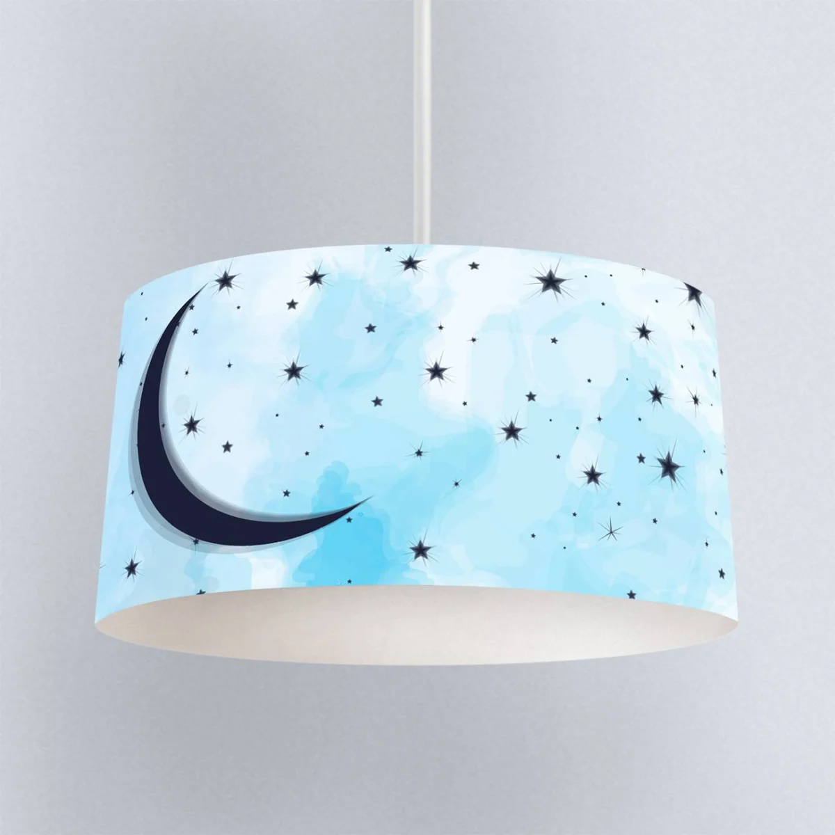 Ay ve Yıldızlar Sarkıt Avize | Mavi yıldızlar, ay Desenli