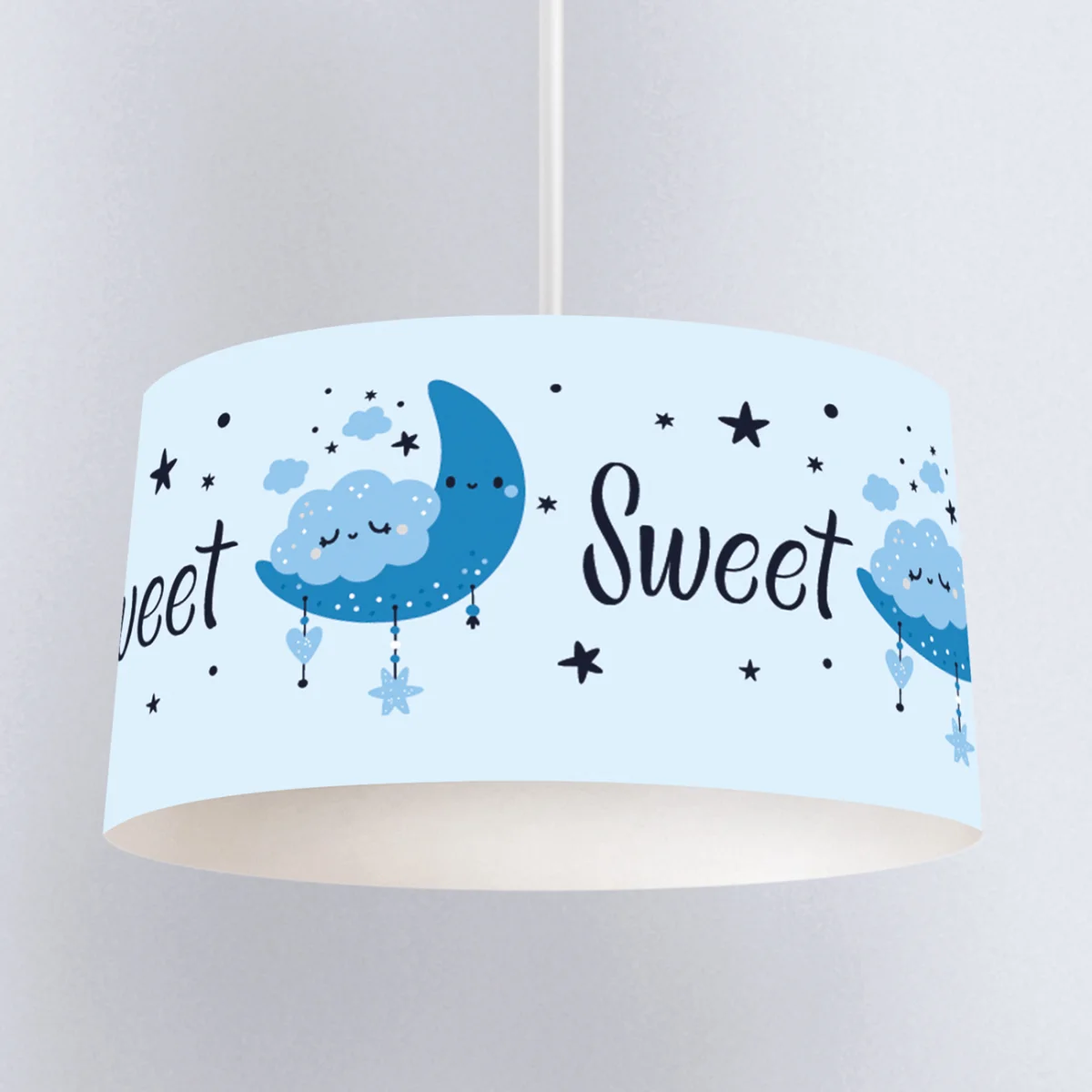 Ay ve bulutlar Sarkıt Avize | Mavi yıldız, bulut Desenli