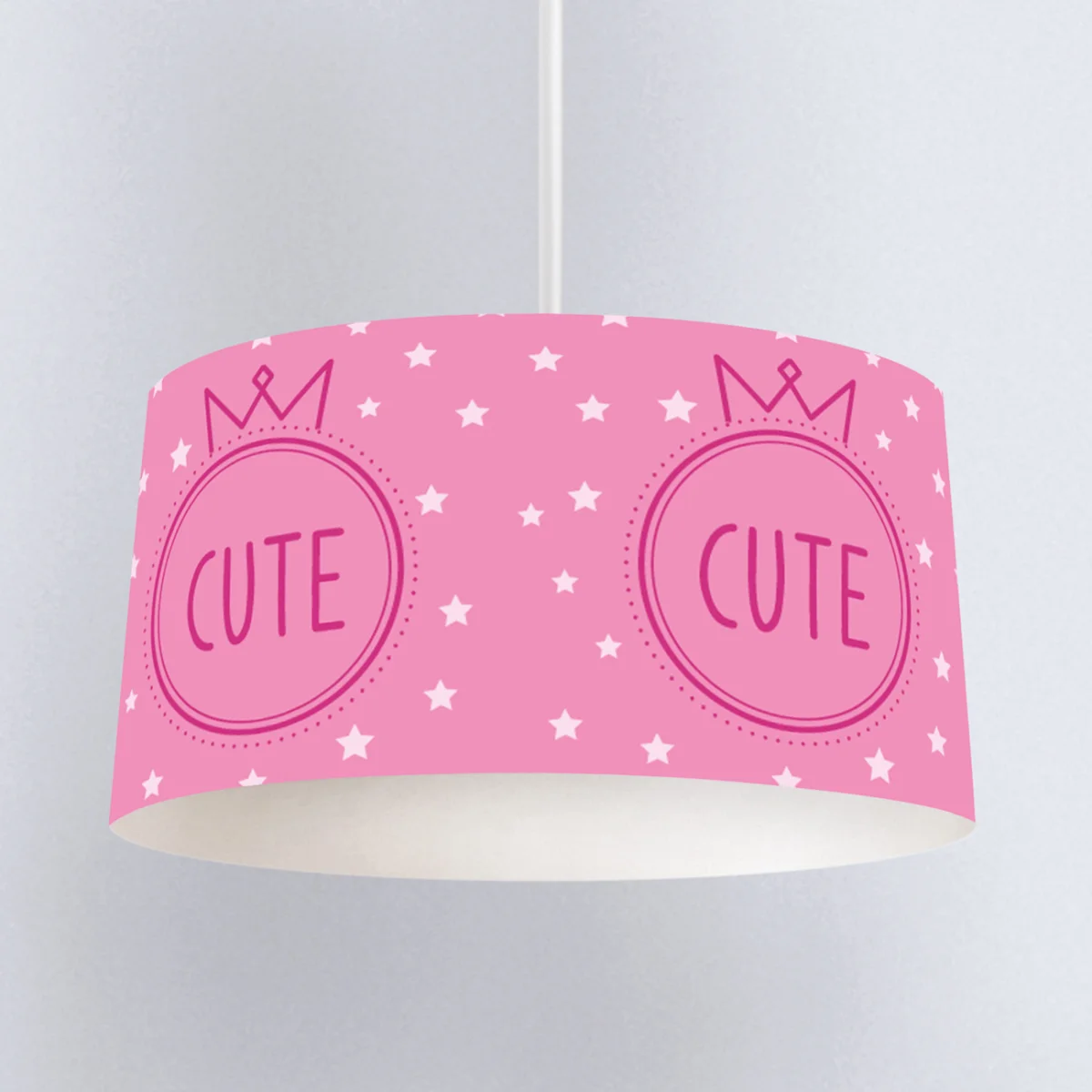 Prenses tacı Sarkıt Avize | Pembe yıldız, sevimli yazı Desenli