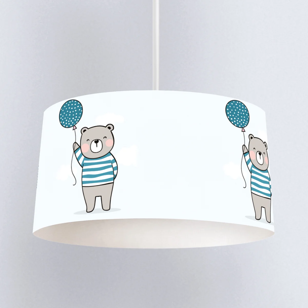 Ayıcık Sarkıt Avize | Mavi bulutlar, balon Desenli