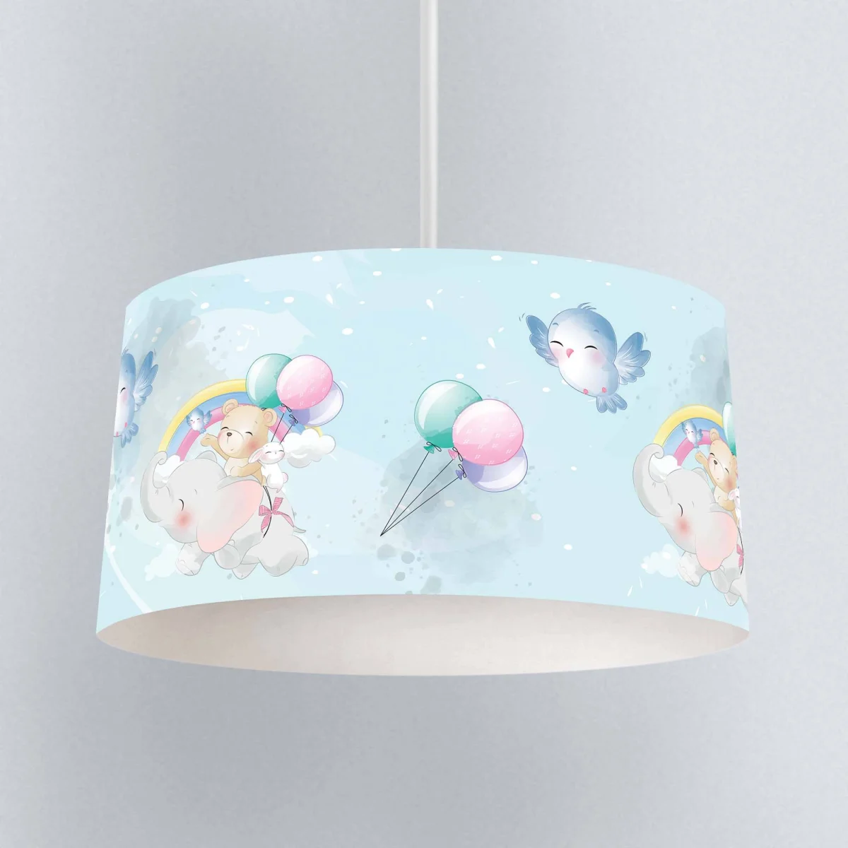 Sevimli Hayvanlar Sarkıt Avize | Mavi bulut, gökkuşağı Desenli