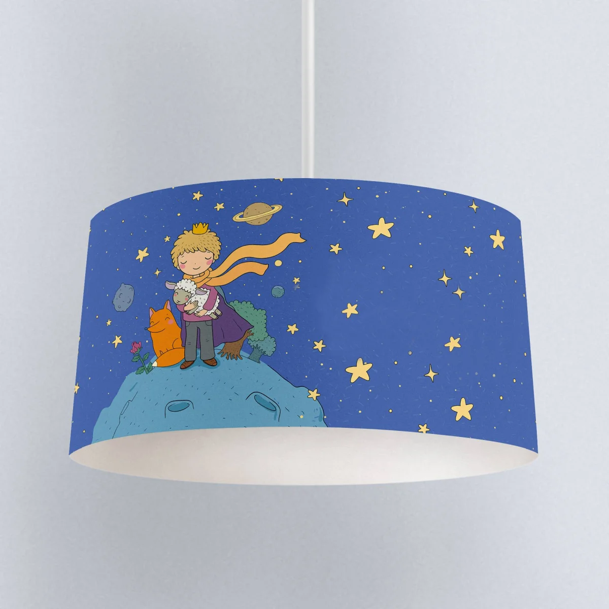 Küçük Prens, Uzay Sarkıt Avize | Mavi yıldız, gezegen Desenli