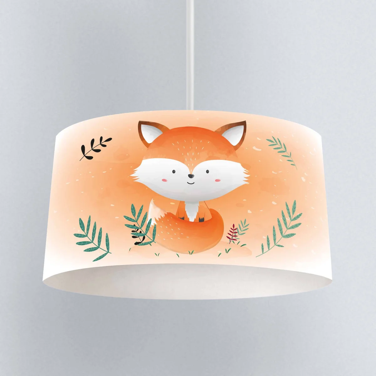 Tilki Sarkıt Avize | Turuncu yeşil yapraklar, beyaz benekler Desenli