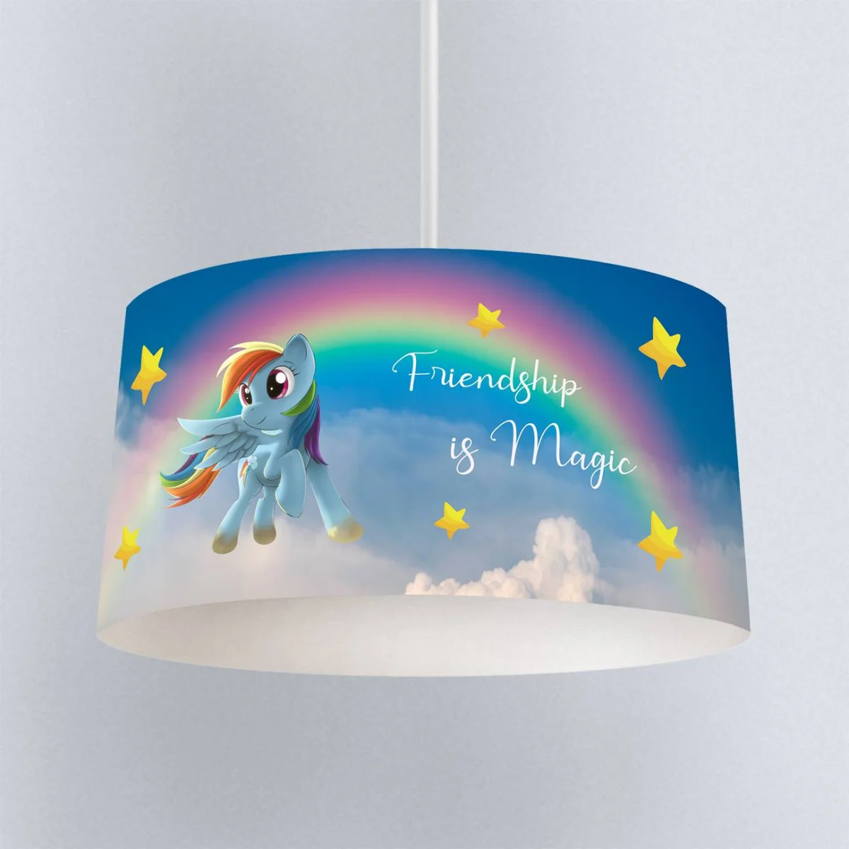 My Little Pony Sarkıt Avize | Mavi gökkuşağı, yıldızlar Desenli