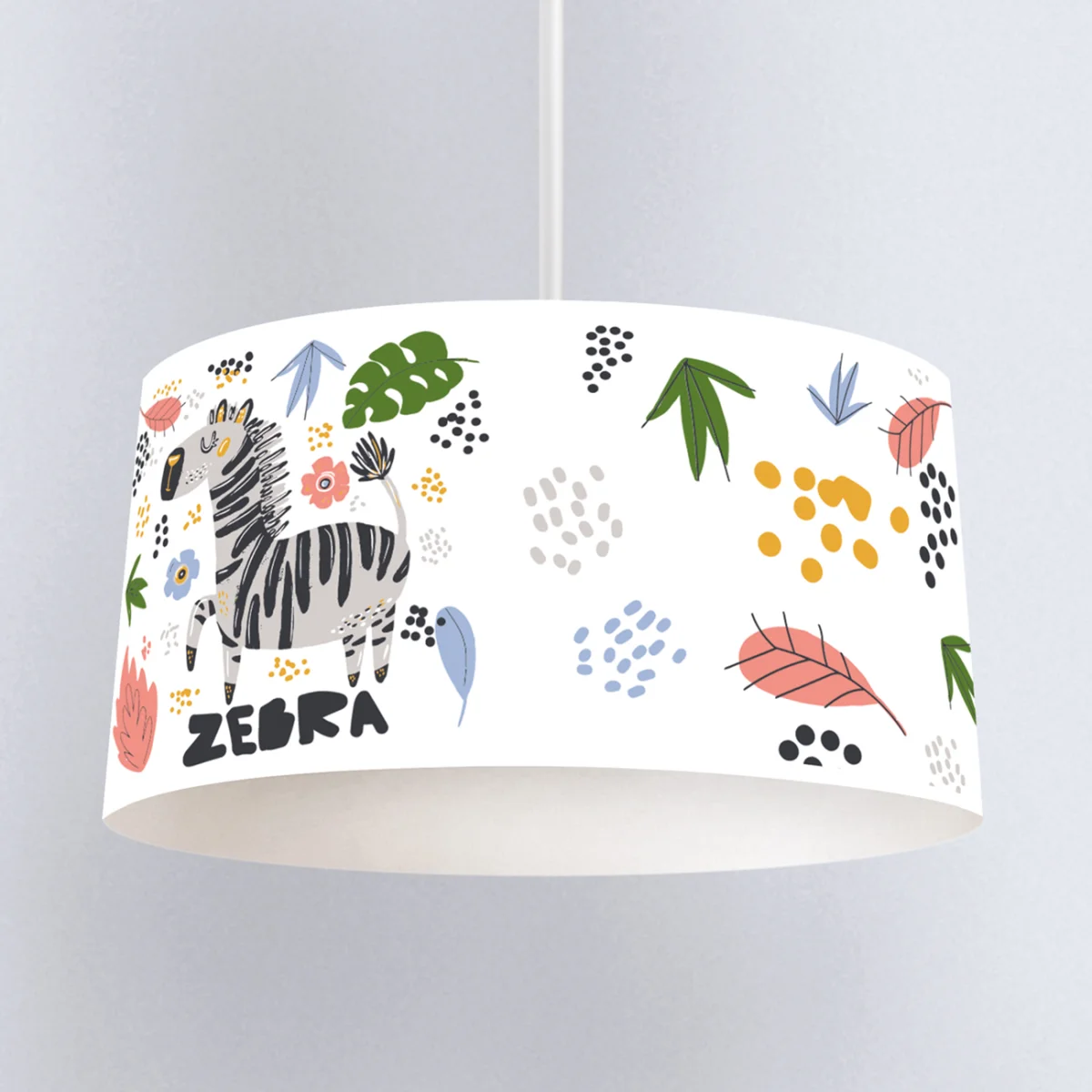 Zebra Sarkıt Avize | Beyaz noktalar, yapraklar Desenli