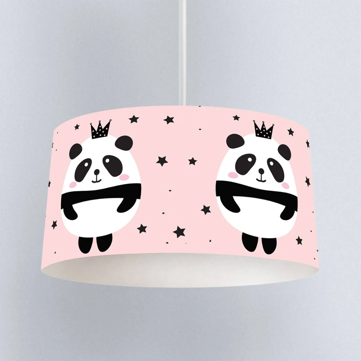 Panda Sarkıt Avize | Pembe yıldızlar, taç Desenli