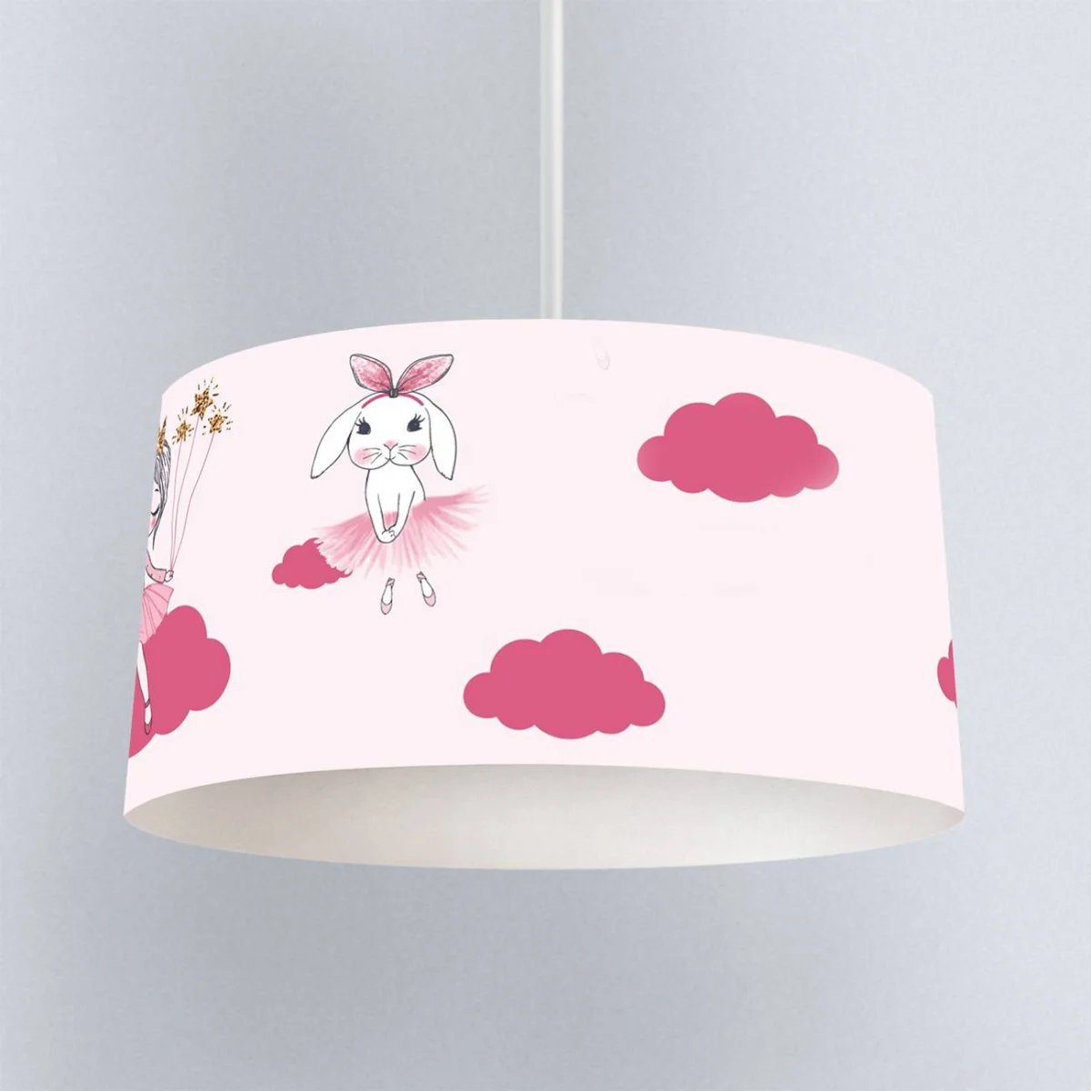 Balerin Sarkıt Avize | Pembe bulut, taç Desenli