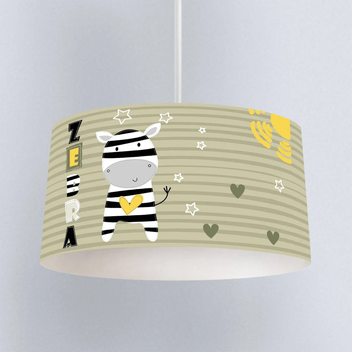 Zebra Sarkıt Avize | Yeşil çizgiler, yıldız Desenli